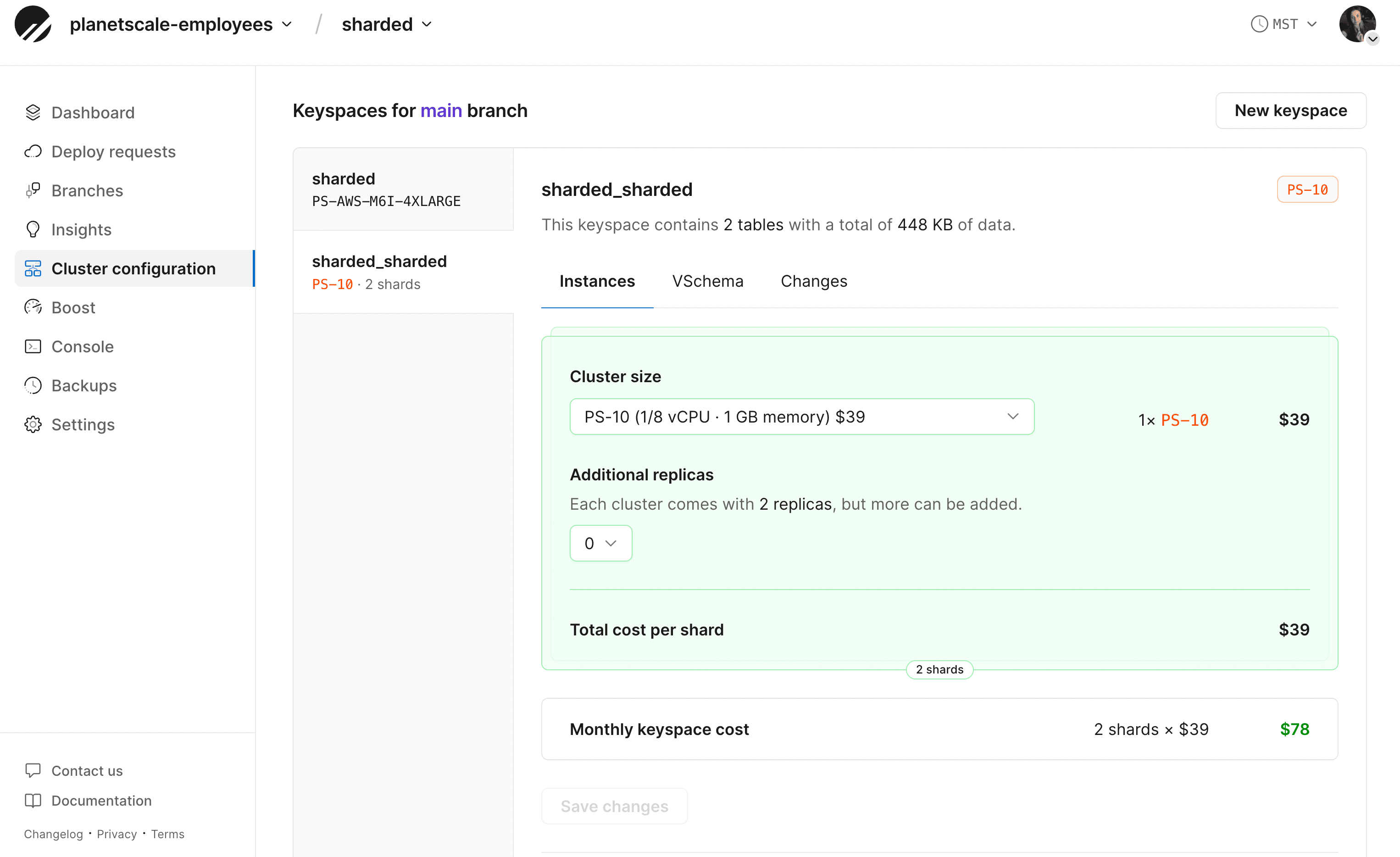 Cluster configuration