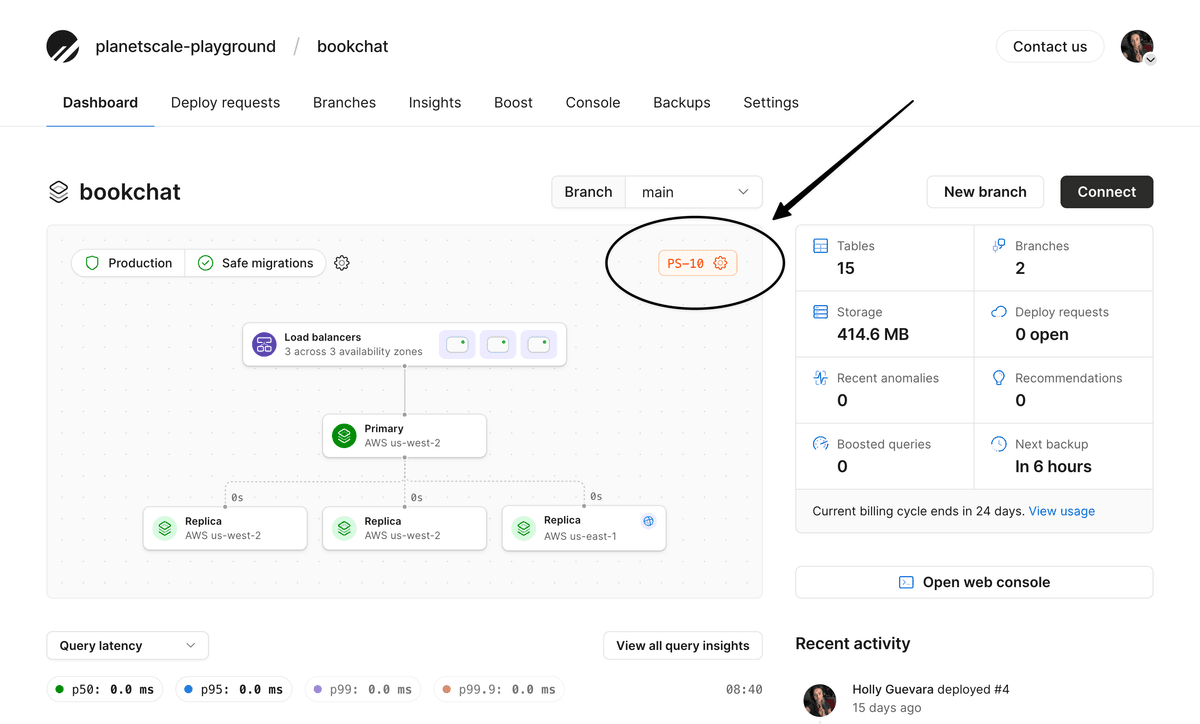 Cluster sizing — PlanetScale Documentation