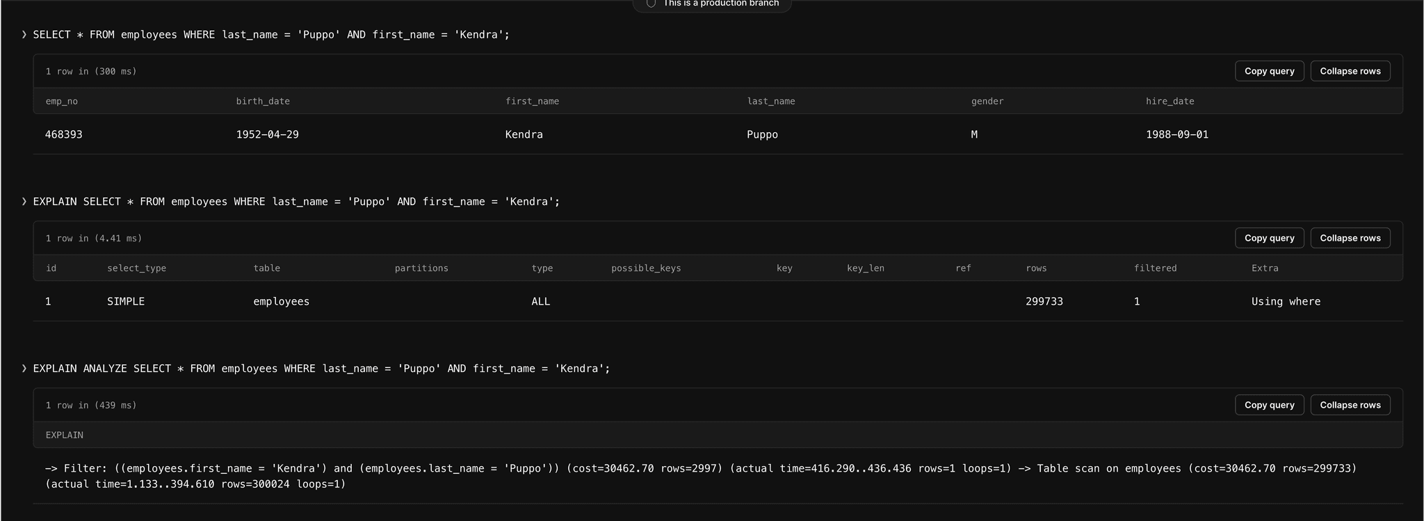 How to read MySQL EXPLAINs