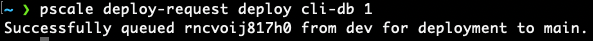 output from pscale deploy-request create