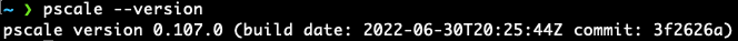 pscale --version output