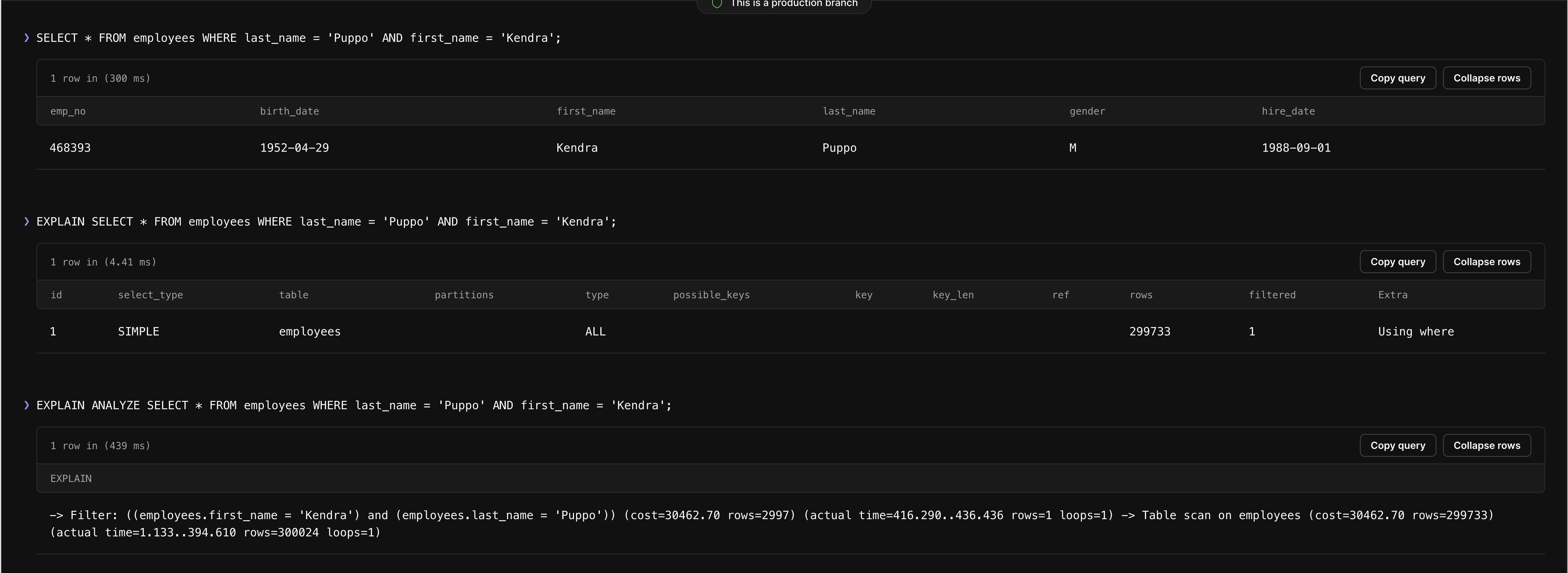 How to read MySQL EXPLAINs