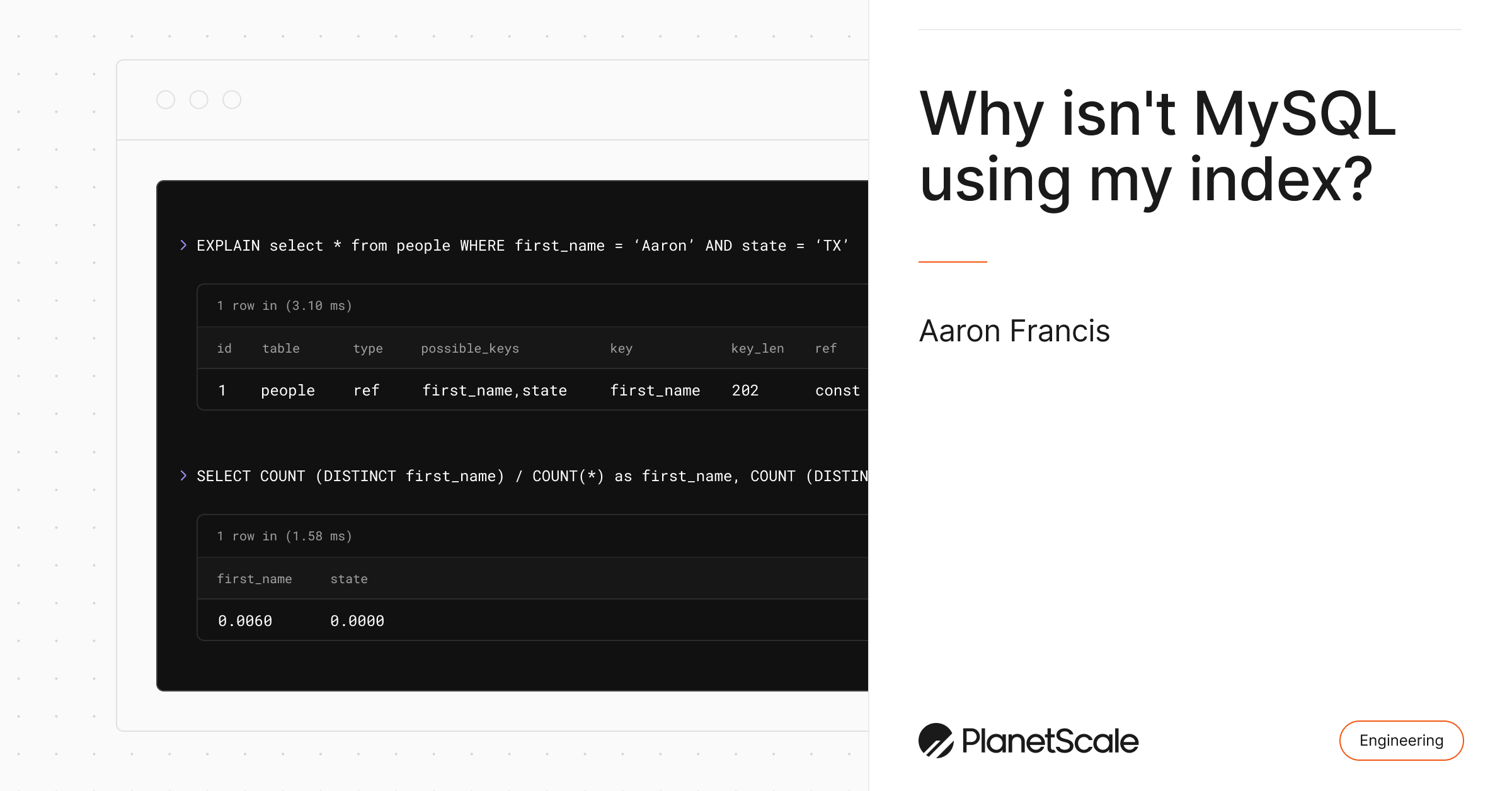 Why isn t MySQL using my index