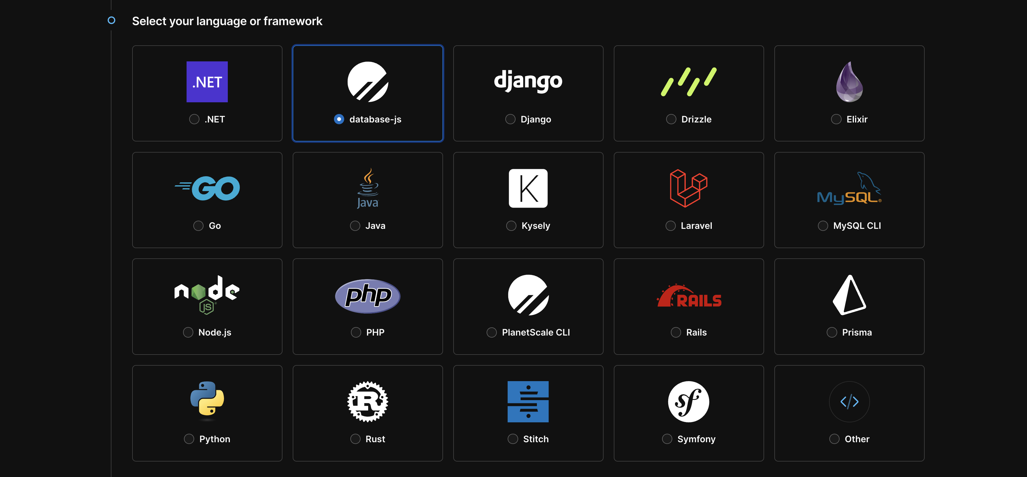 Database-js selection {priority}